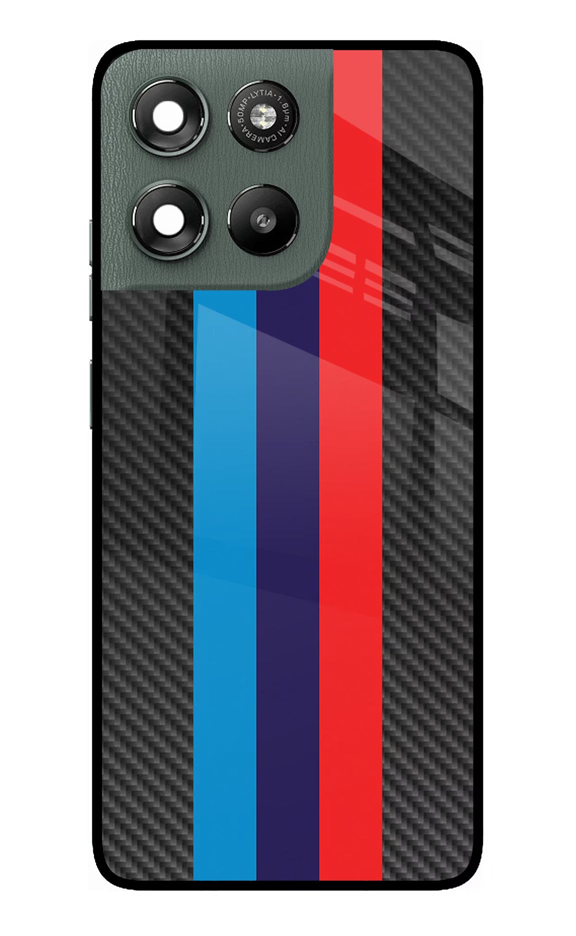 BMW Stripes Pattern Moto G67 Power 5G Glass Case
