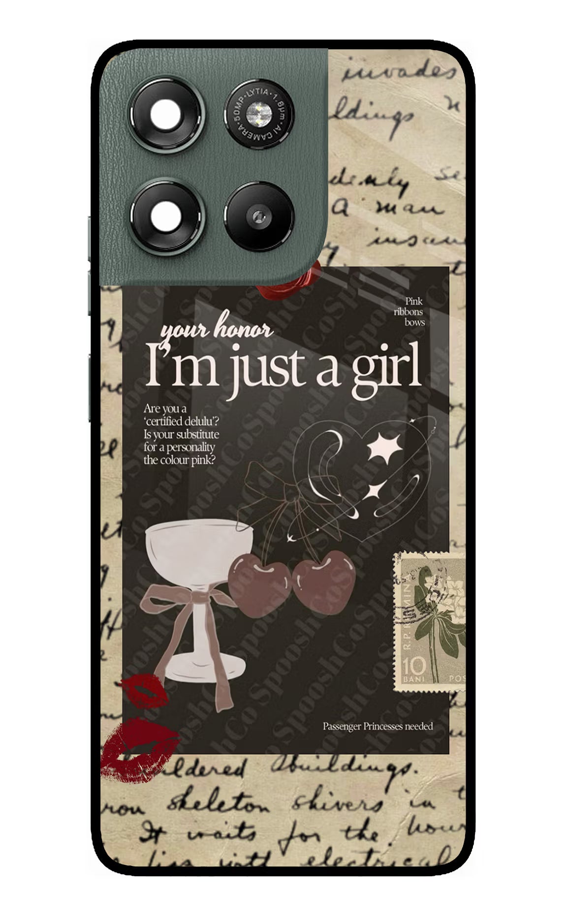 I am just a girl Moto G67 Power 5G Glass Case Back Cover by Casekaro