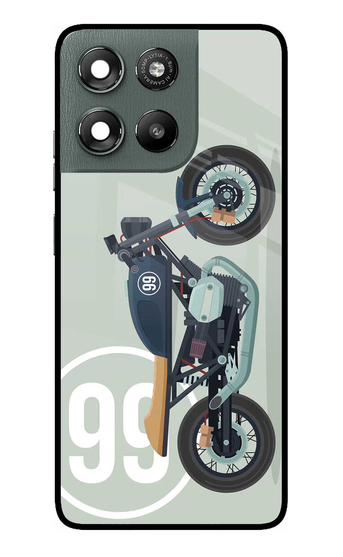 Classic Cafe Racer 99 Moto G67 Power 5G Glass Case Back Cover by Casekaro