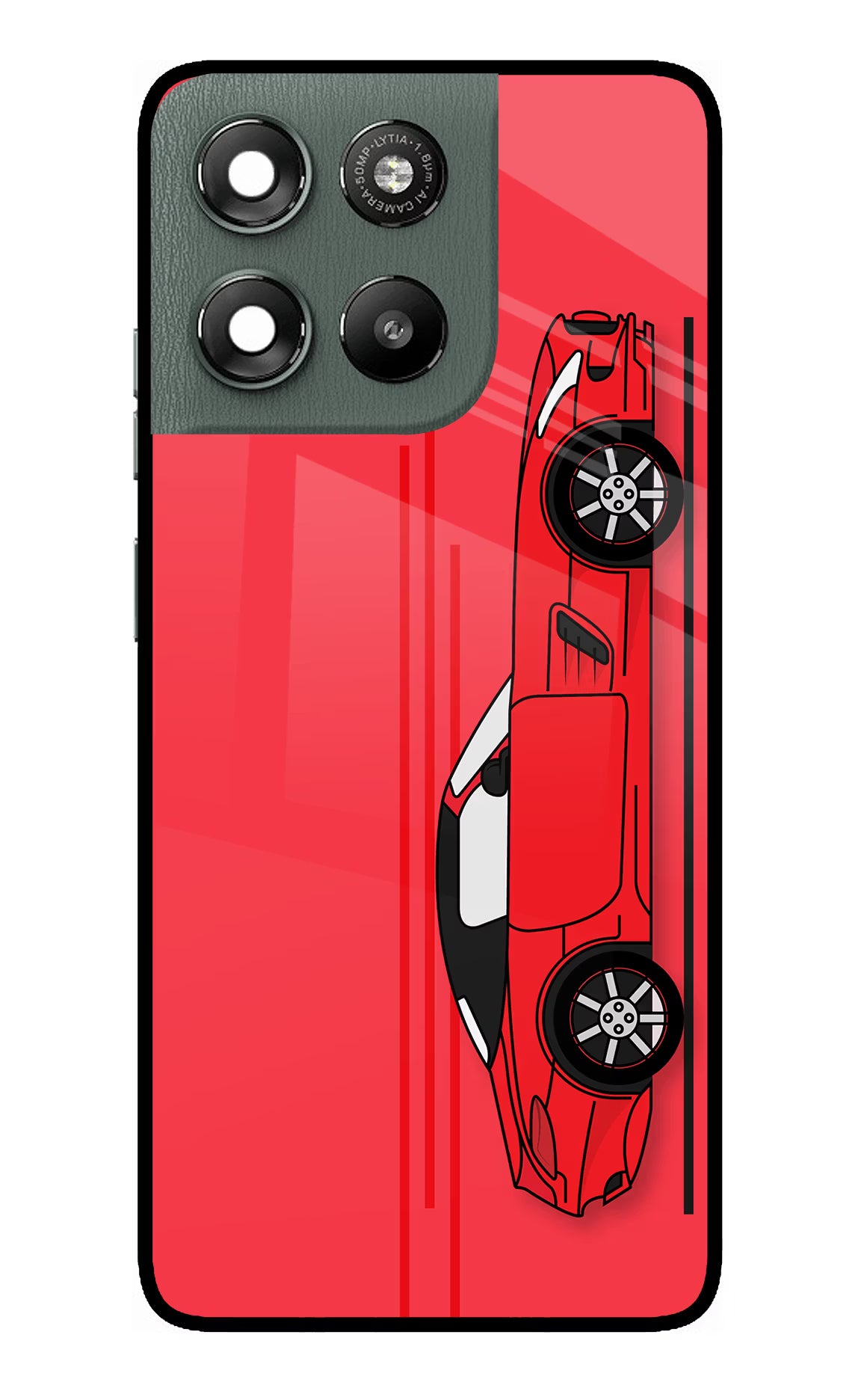 Red Velocity Moto G67 Power 5G Glass Case