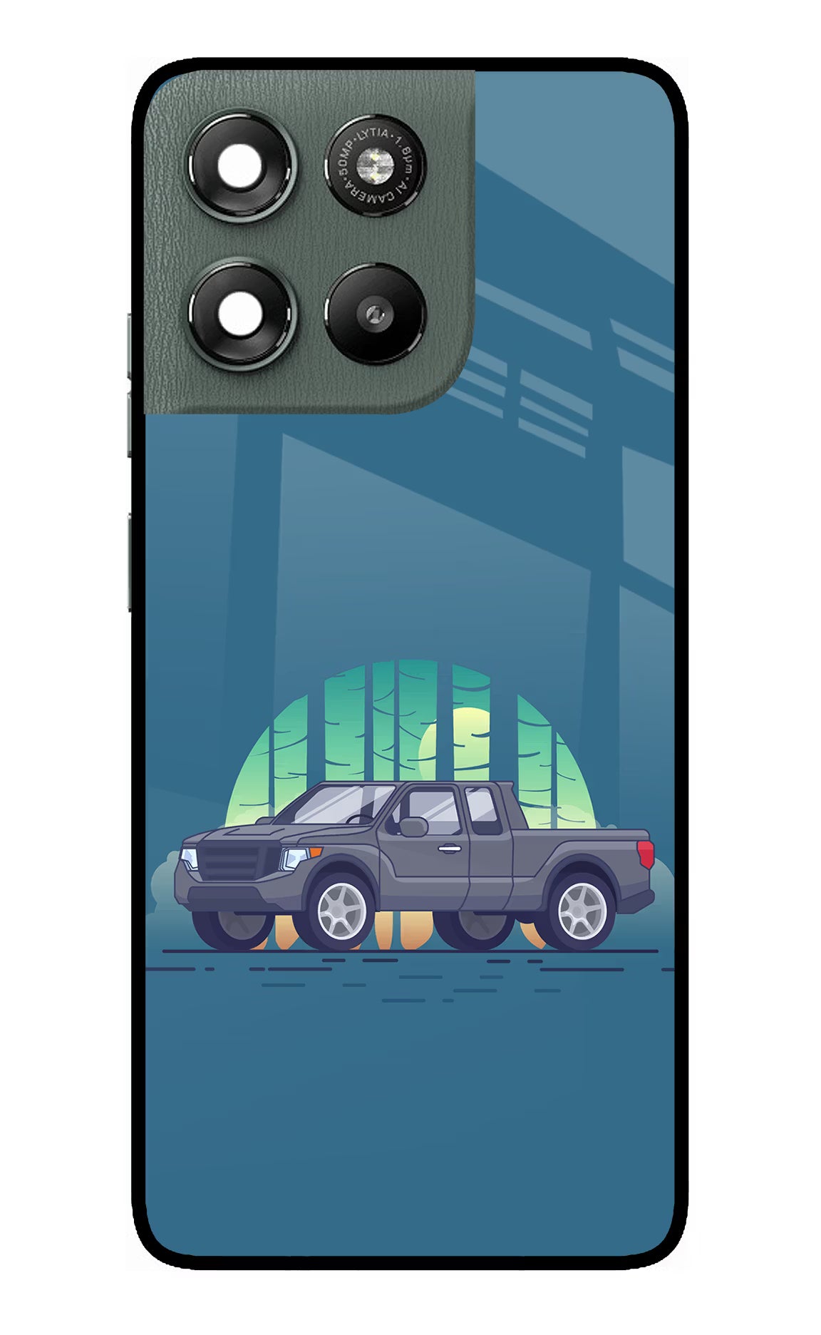 Retro Garage Vibe Moto G67 Power 5G Glass Case Back Cover by Casekaro