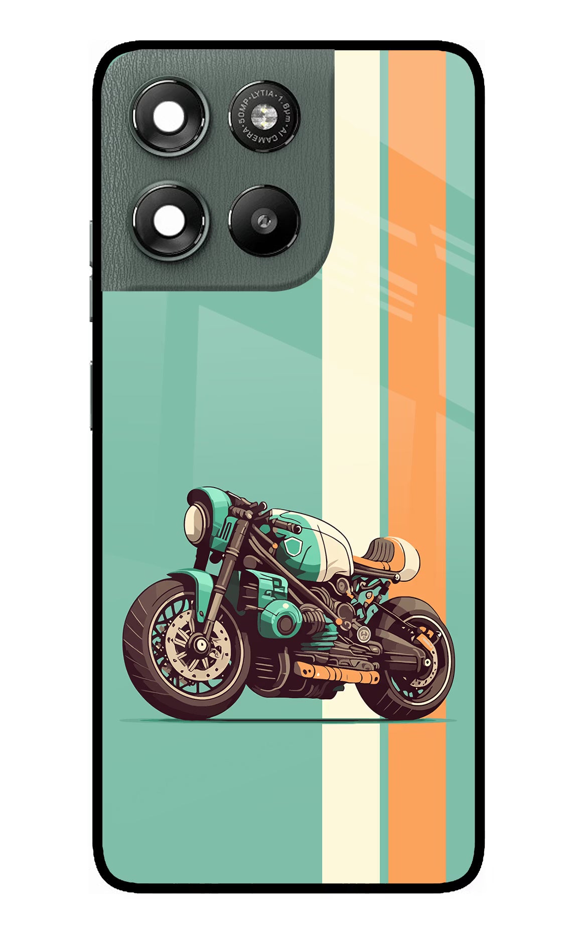 Striped Moto Drift Moto G67 Power 5G Glass Case Back Cover by Casekaro