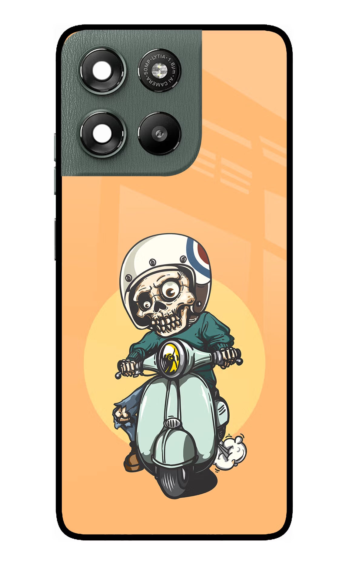 Undead Biker Moto G67 Power 5G Glass Case Back Cover by Casekaro
