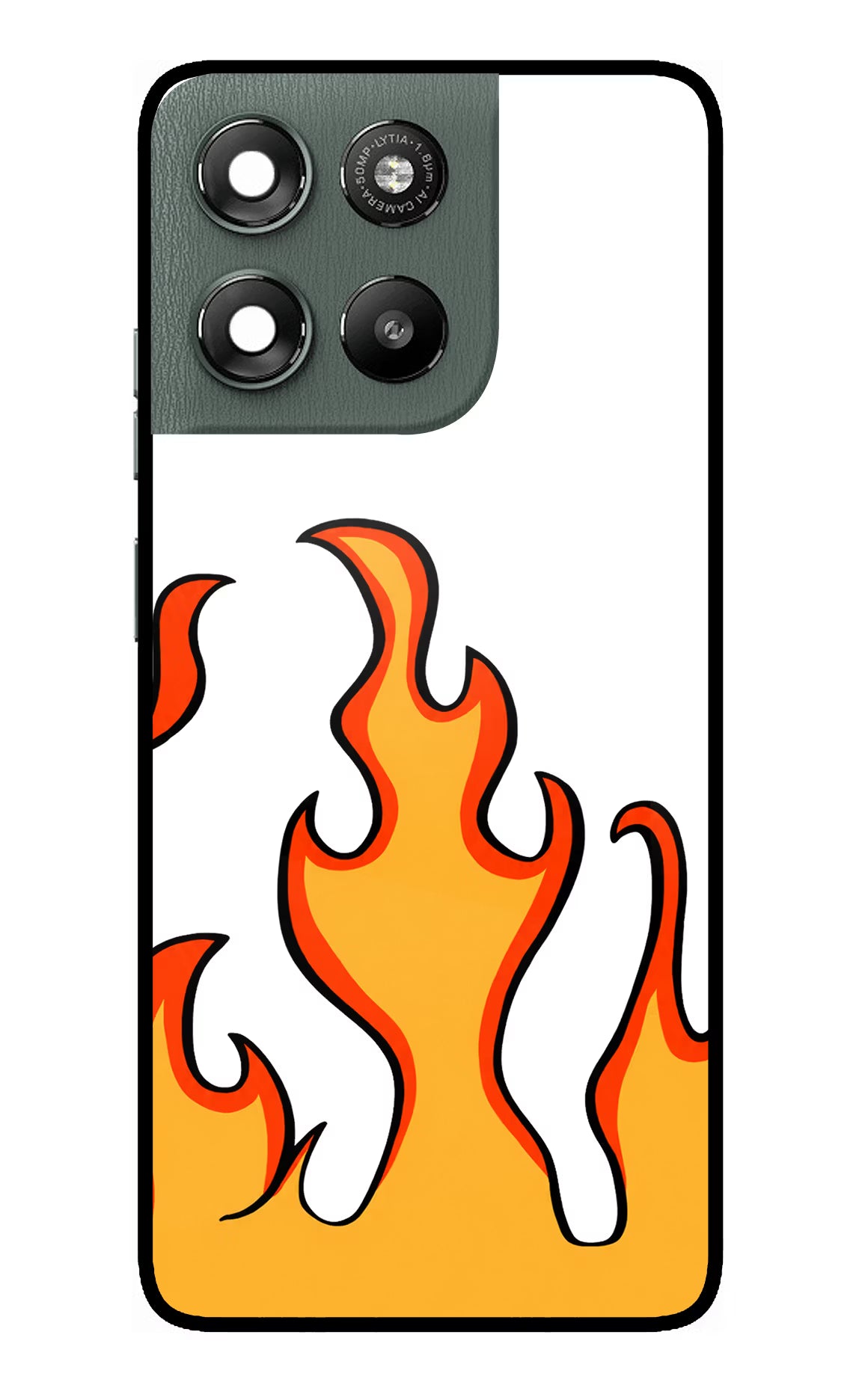 Fired Up – White Moto G67 Power 5G Glass Case Back Cover by Casekaro