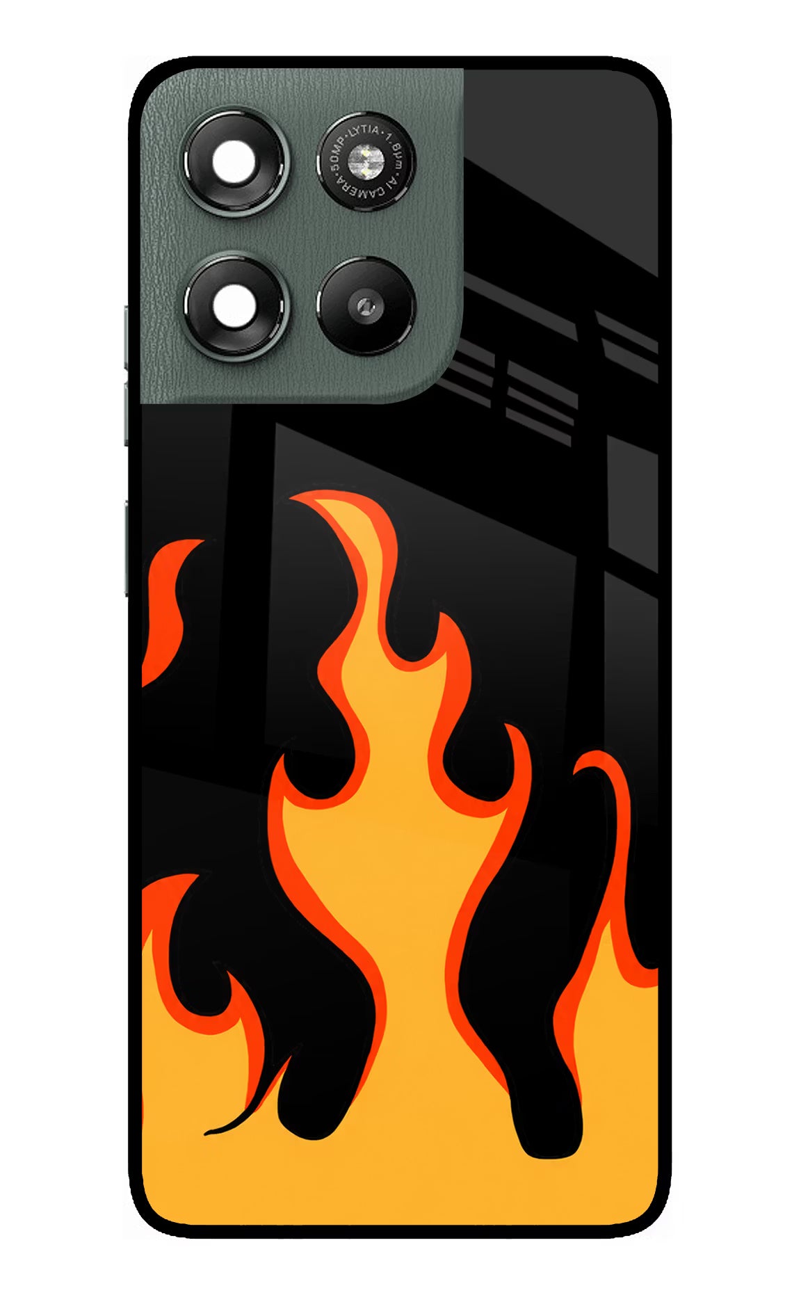 Fired Up – Black Moto G67 Power 5G Glass Case