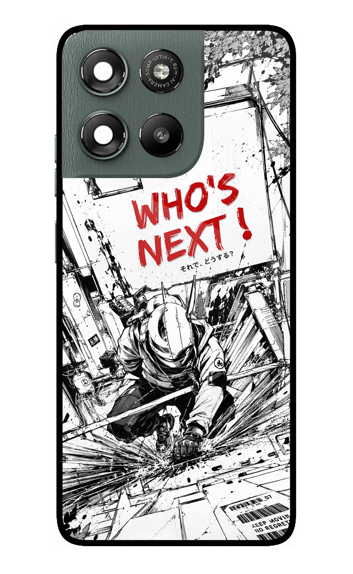Who's Next Moto G67 Power 5G Glass Case Back Cover by Casekaro