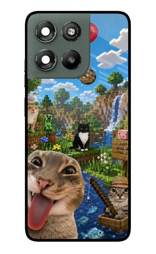 Minecraft Cat Chaos Moto G67 Power 5G Glass Case