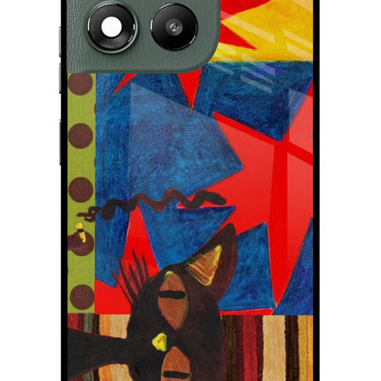 Pop Cat Moto G67 Power 5G Glass Case