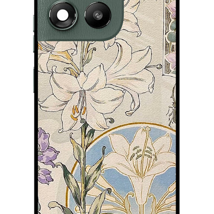 White Lily Moto G67 Power 5G Glass Case