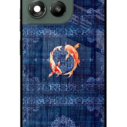 Koi Blue Moto G67 Power 5G Glass Case