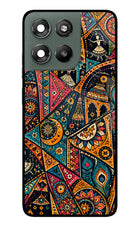 Folk Print Moto G67 Power 5G Glass Case