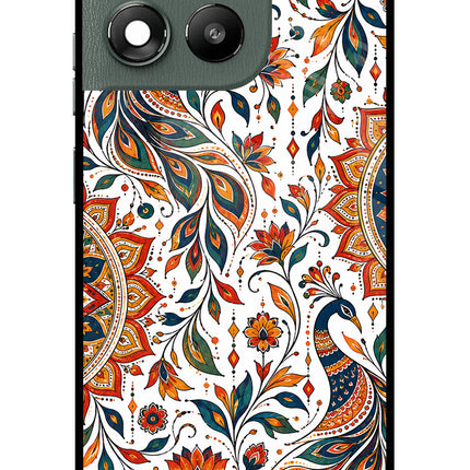 White Mayura Moto G67 Power 5G Glass Case