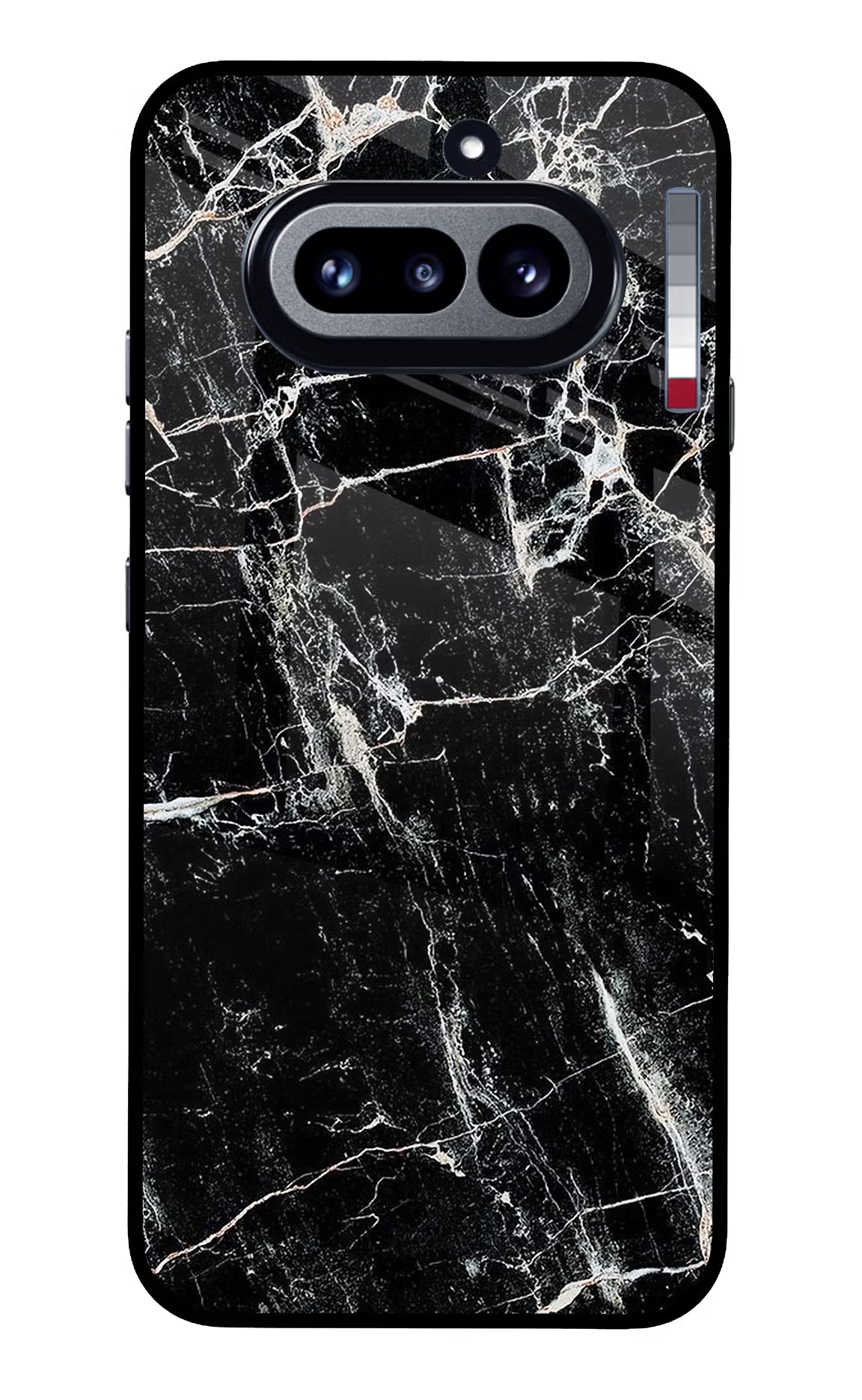 Black Marble Texture Nothing Phone 4a Glass Case