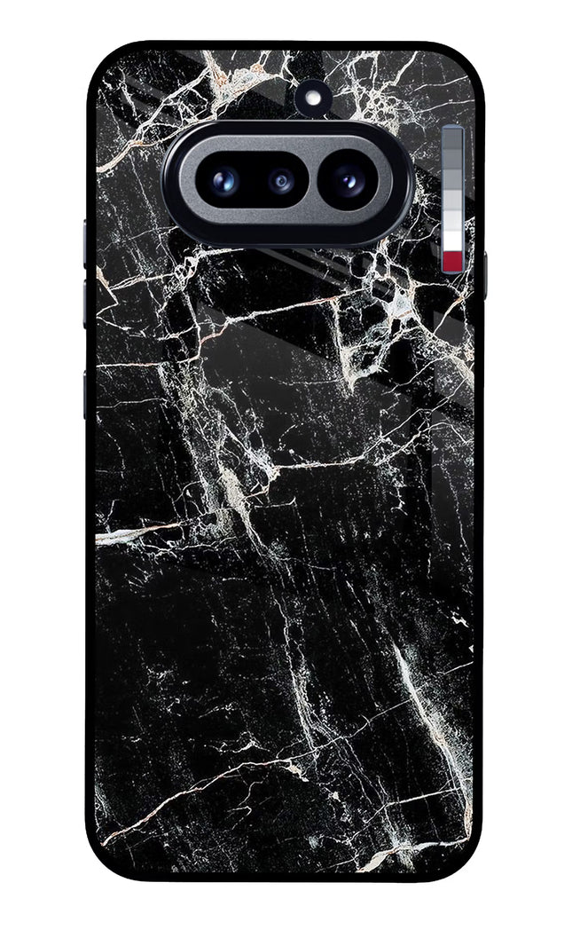 Black Marble Texture Nothing Phone 4a Glass Case