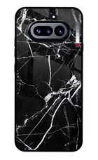 Black Marble Pattern Nothing Phone 4a Glass Case