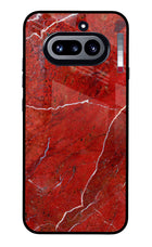 Red Marble Design Nothing Phone 4a Glass Case