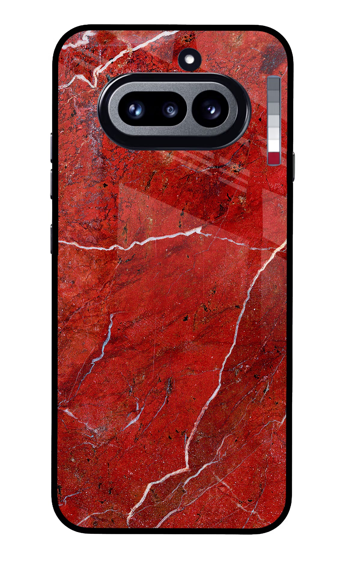 Red Marble Design Nothing Phone 4a Glass Case Back Cover by Casekaro