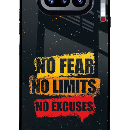 No Fear No Limits No Excuse Nothing Phone 4a Glass Case Back Cover by Casekaro