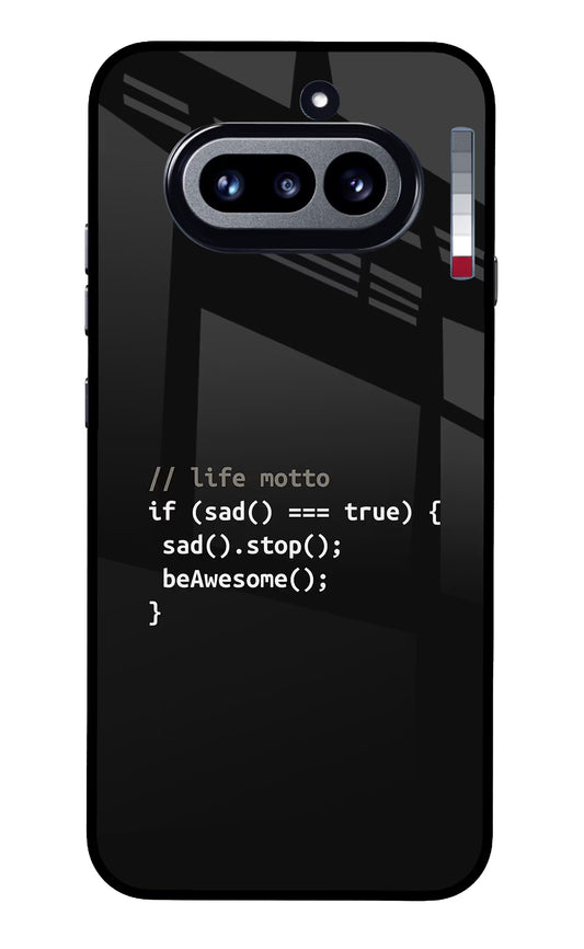 Life Motto Code Nothing Phone 4a Glass Case