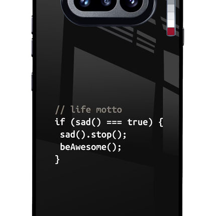 Life Motto Code Nothing Phone 4a Glass Case Back Cover by Casekaro
