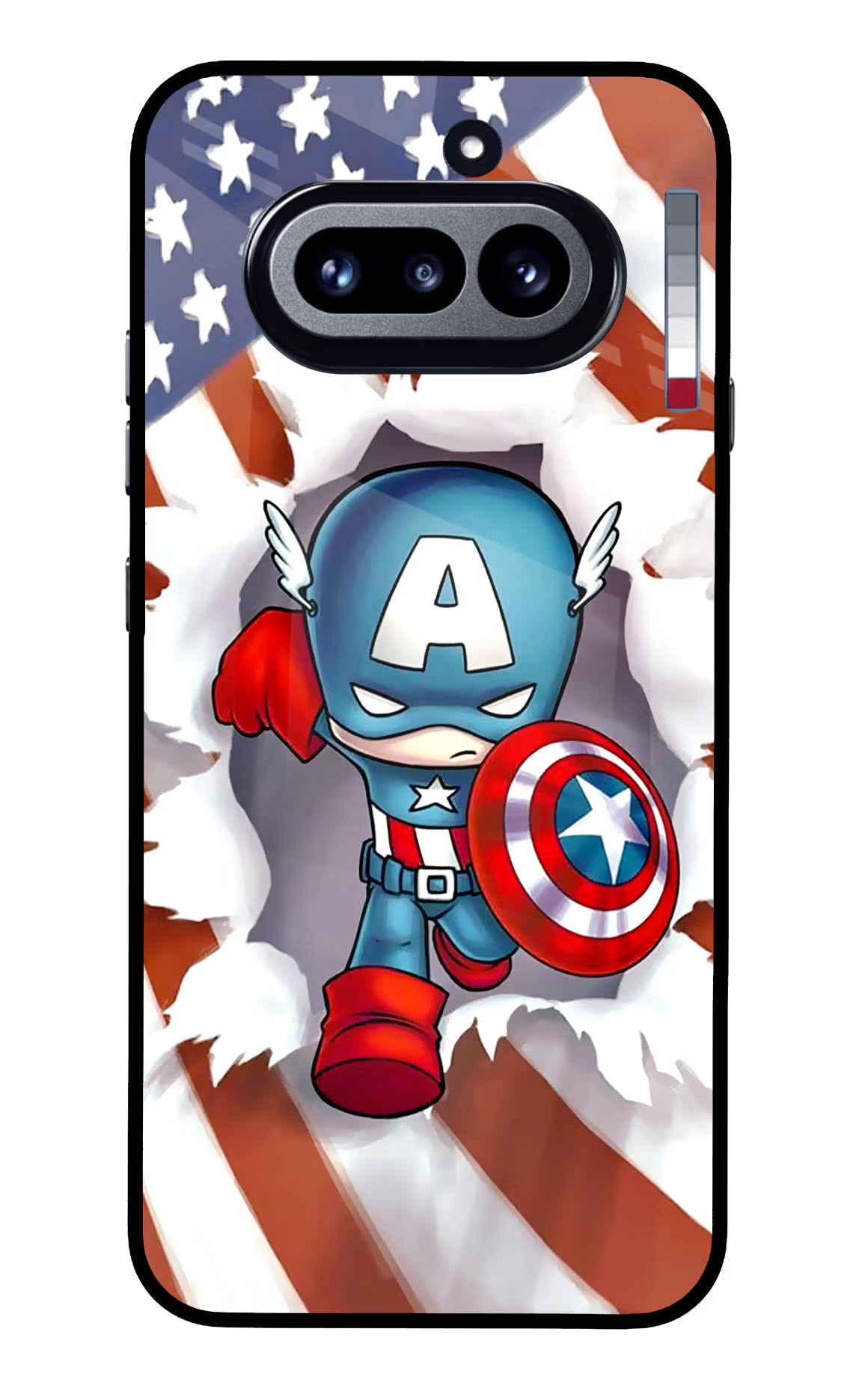 Captain America Nothing Phone 4a Glass Case Back Cover by Casekaro