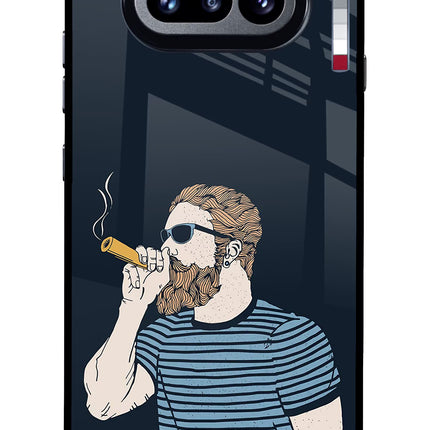 Smoking Nothing Phone 4a Glass Case Back Cover by Casekaro