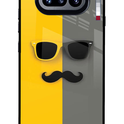 Sunglasses with Mustache Nothing Phone 4a Glass Case Back Cover by Casekaro