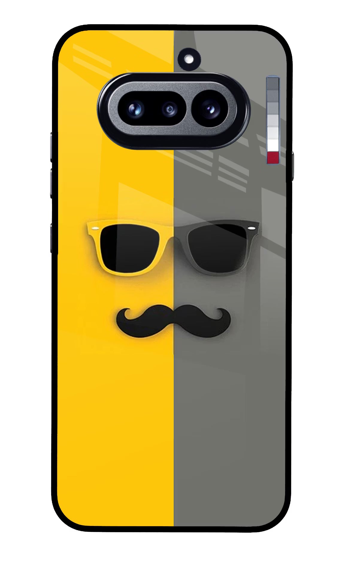 Sunglasses with Mustache Nothing Phone 4a Glass Case Back Cover by Casekaro