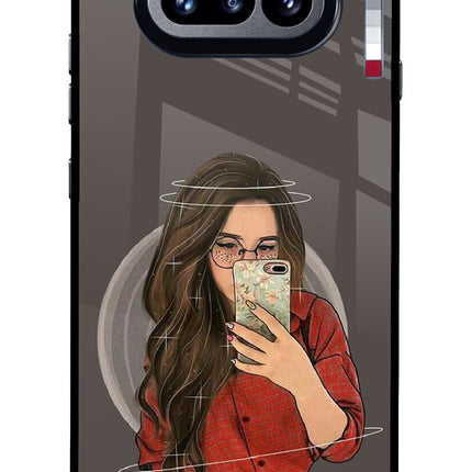 Selfie Queen Nothing Phone 4a Glass Case Back Cover by Casekaro