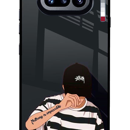 Aesthetic Boy Nothing Phone 4a Glass Case Back Cover by Casekaro
