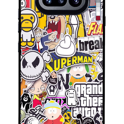 Sticker Bomb Nothing Phone 4a Glass Case Back Cover by Casekaro