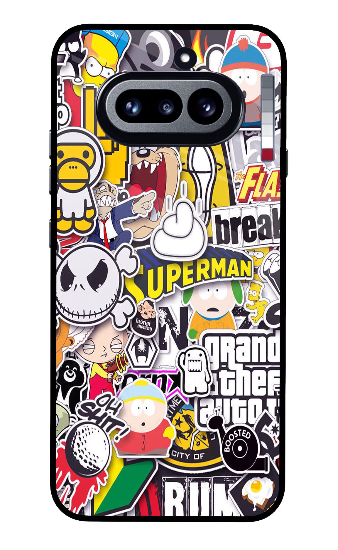 Sticker Bomb Nothing Phone 4a Glass Case Back Cover by Casekaro