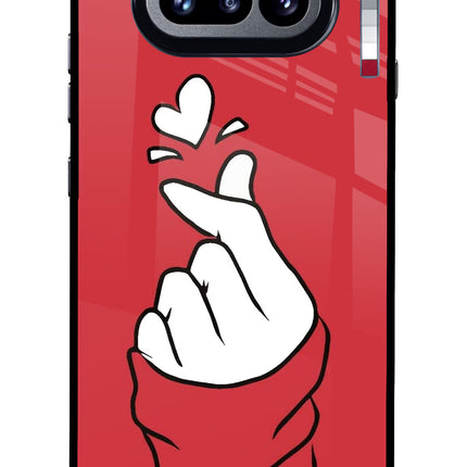 Korean Love Sign Nothing Phone 4a Glass Case Back Cover by Casekaro