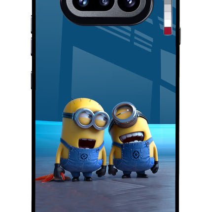 Minion Laughing Nothing Phone 4a Glass Case Back Cover by Casekaro