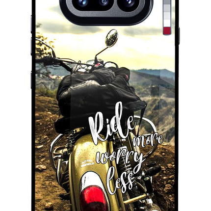 Ride More Worry Less Nothing Phone 4a Glass Case Back Cover by Casekaro