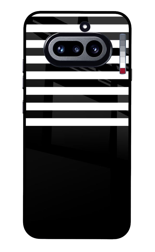 Black and White Print Nothing Phone 4a Glass Case Back Cover by Casekaro