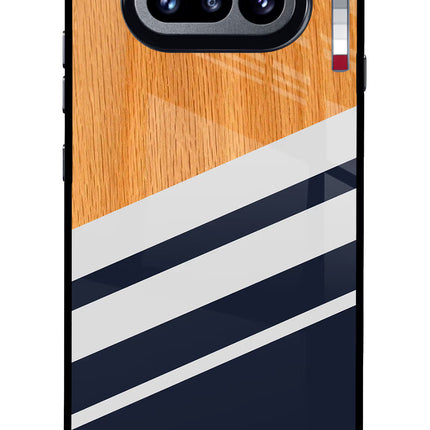 Blue and white wooden Nothing Phone 4a Glass Case Back Cover by Casekaro