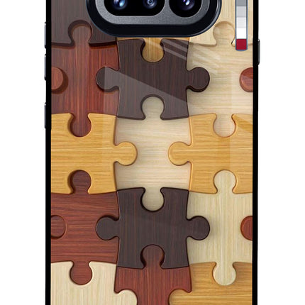 Wooden Puzzle Nothing Phone 4a Glass Case Back Cover by Casekaro