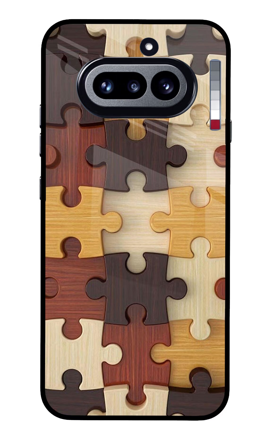 Wooden Puzzle Nothing Phone 4a Glass Case Back Cover by Casekaro