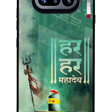 Har Har Mahadev Shivling Nothing Phone 4a Glass Case Back Cover by Casekaro