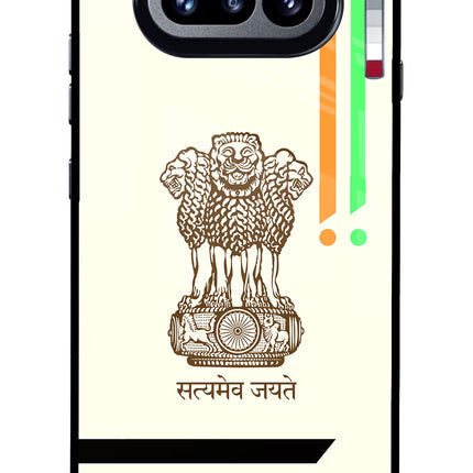 Satyamev Jayate Brown Logo Nothing Phone 4a Glass Case Back Cover by Casekaro