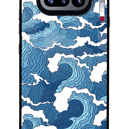 Blue Waves Nothing Phone 4a Glass Case Back Cover by Casekaro