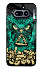 Green Owl Nothing Phone 4a Glass Case