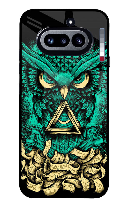 Green Owl Nothing Phone 4a Glass Case