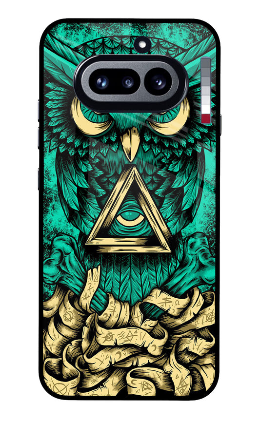 Green Owl Nothing Phone 4a Glass Case