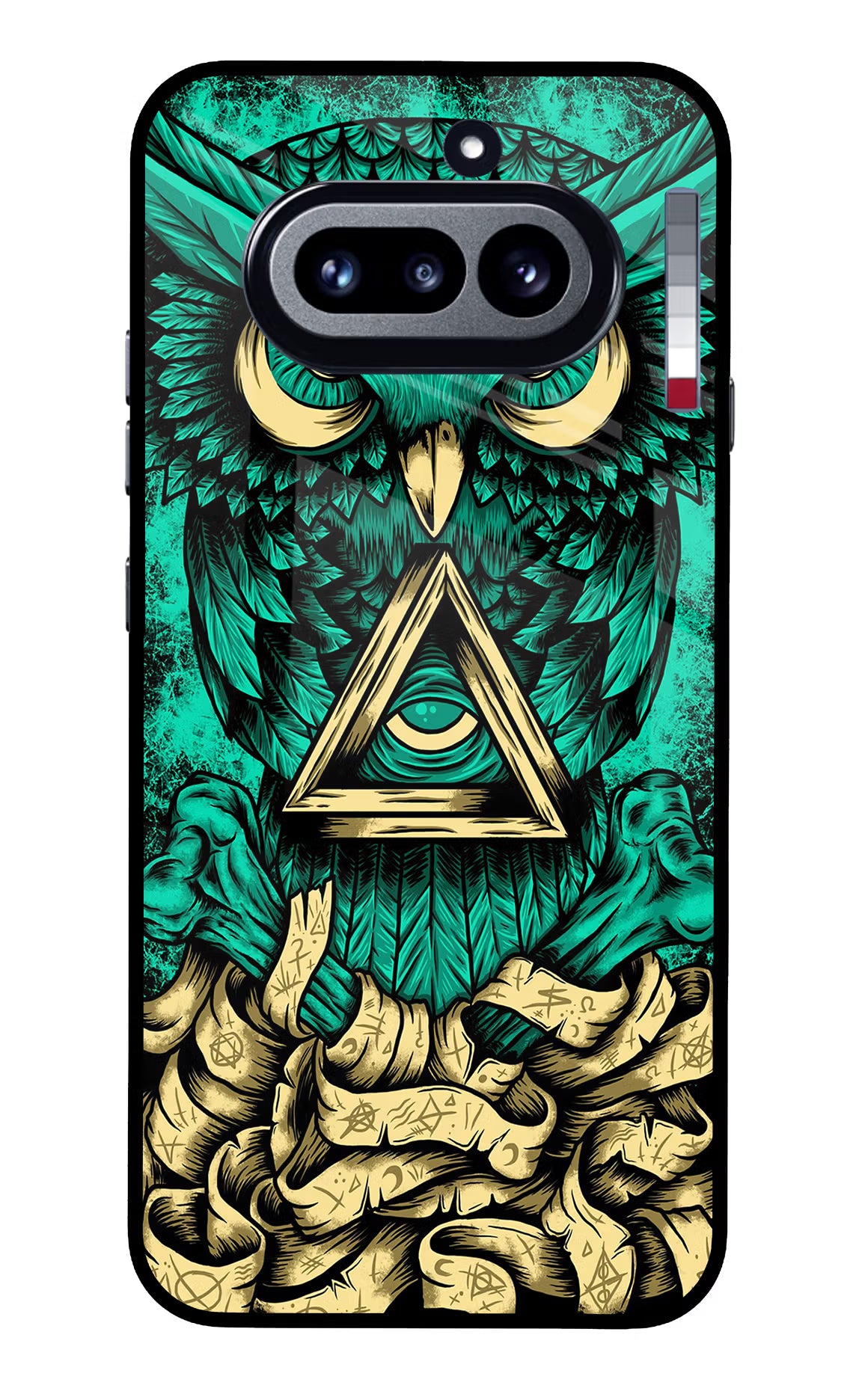 Green Owl Nothing Phone 4a Glass Case Back Cover by Casekaro