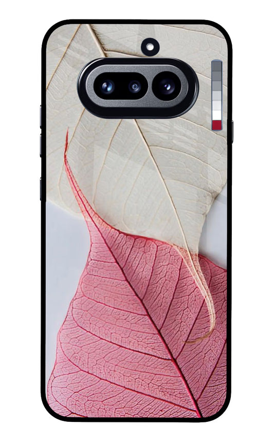 White Pink Leaf Nothing Phone 4a Glass Case