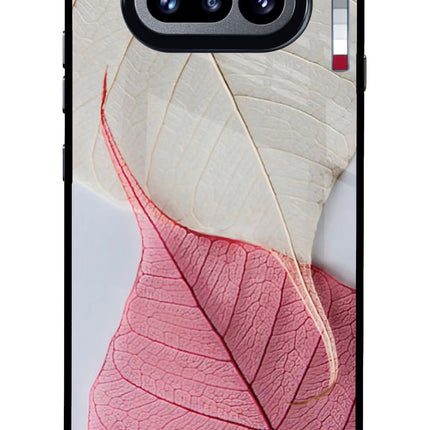 White Pink Leaf Nothing Phone 4a Glass Case Back Cover by Casekaro