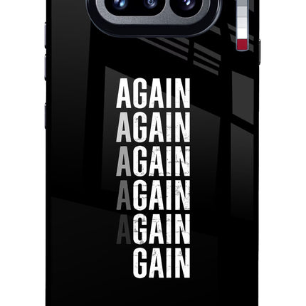 Again Again Gain Nothing Phone 4a Glass Case Back Cover by Casekaro