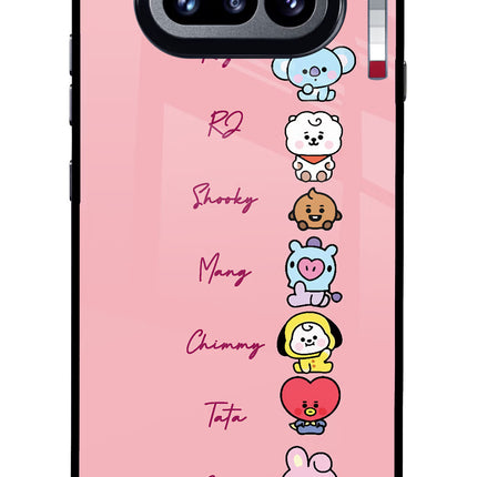 BTS names Nothing Phone 4a Glass Case Back Cover by Casekaro